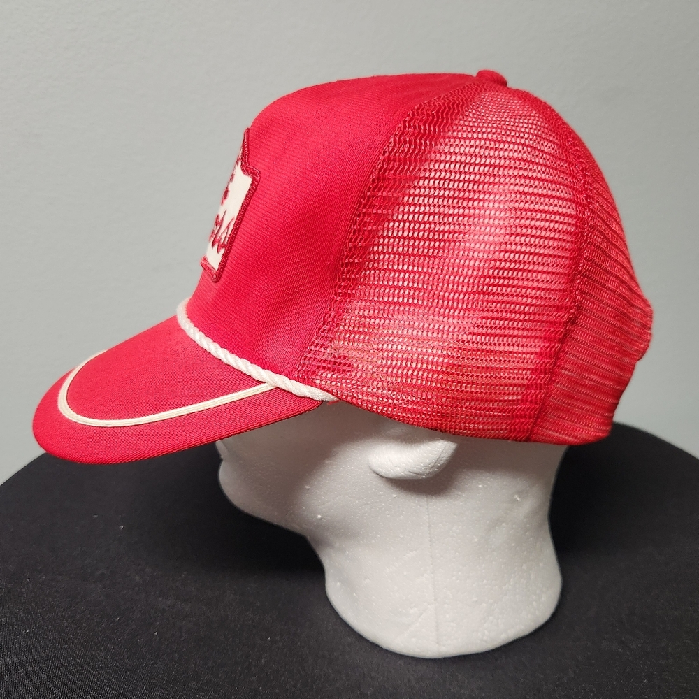 Vintage Coors Beer Mesh Trucker Hat Large Patch Red White Rope Made In USA - Picture 4 of 9